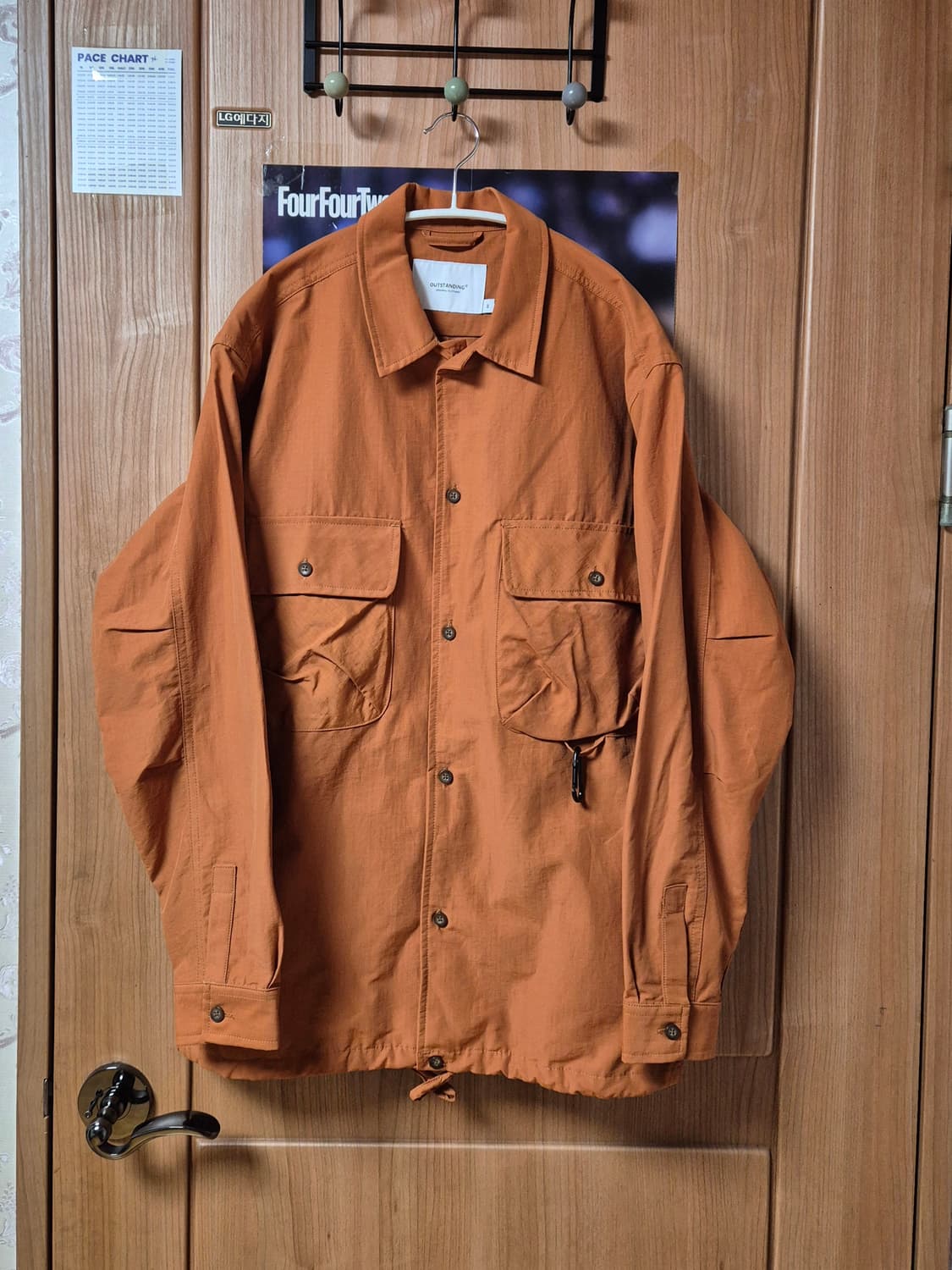 아웃스탠딩 립스탑 유틸리티 포켓셔츠 M 브릭 상품이미지1