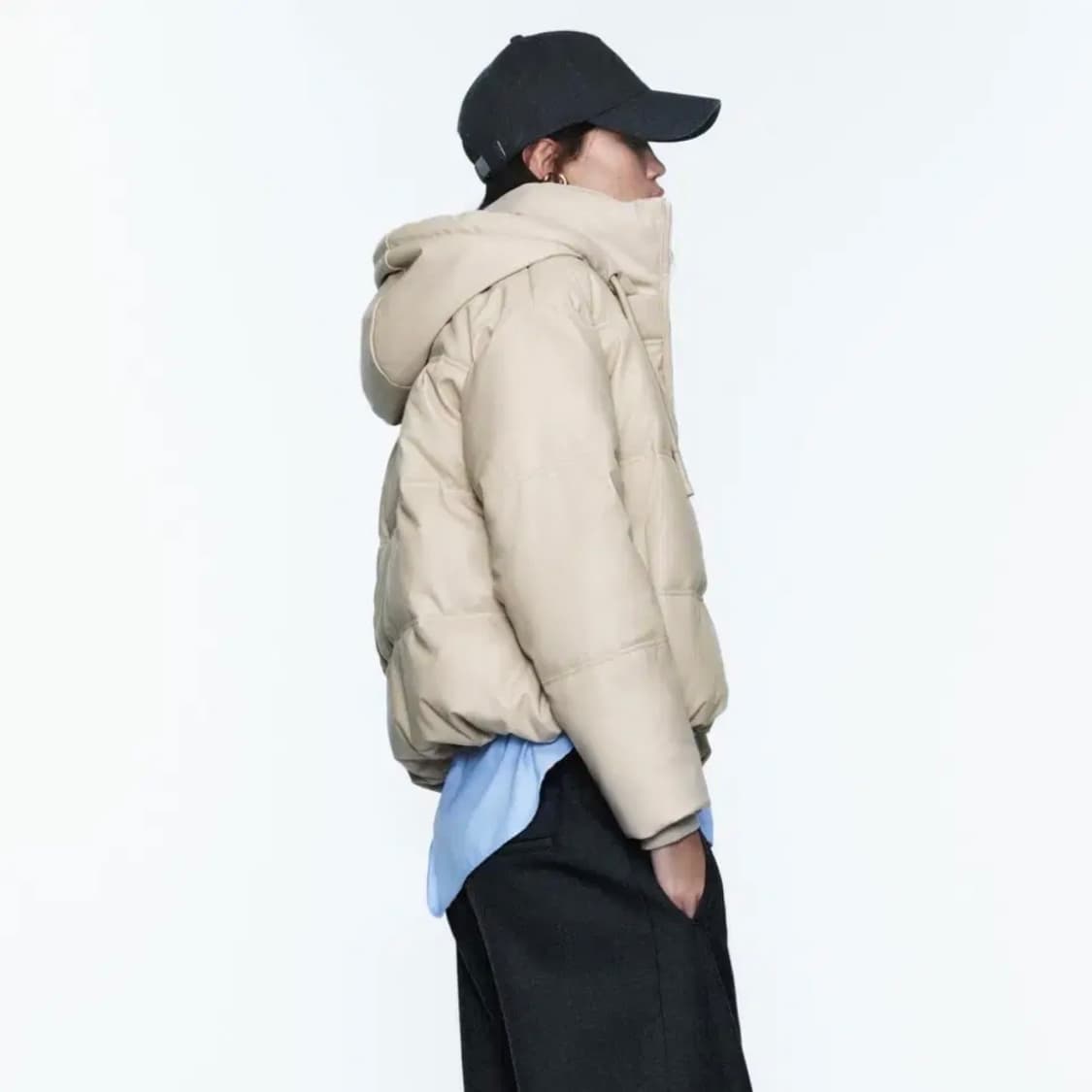 자라 페이크 레더 크롭 패딩 3046/202 상품이미지6