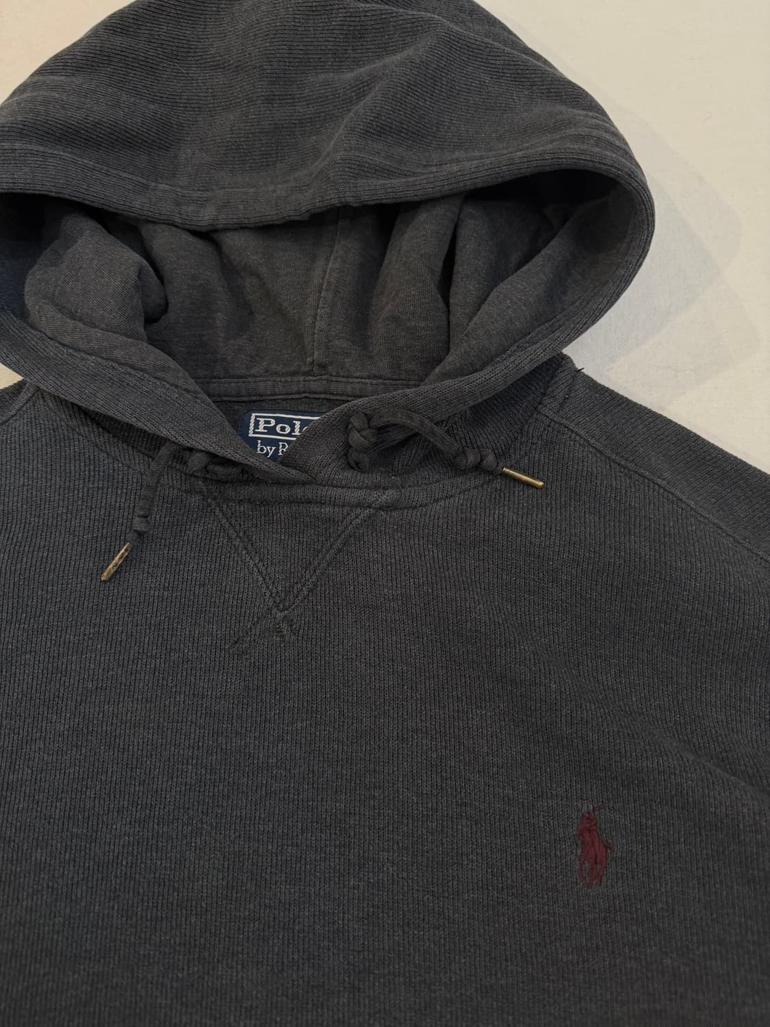 폴로 랄프로렌 와플 후드티 차콜 상품이미지2