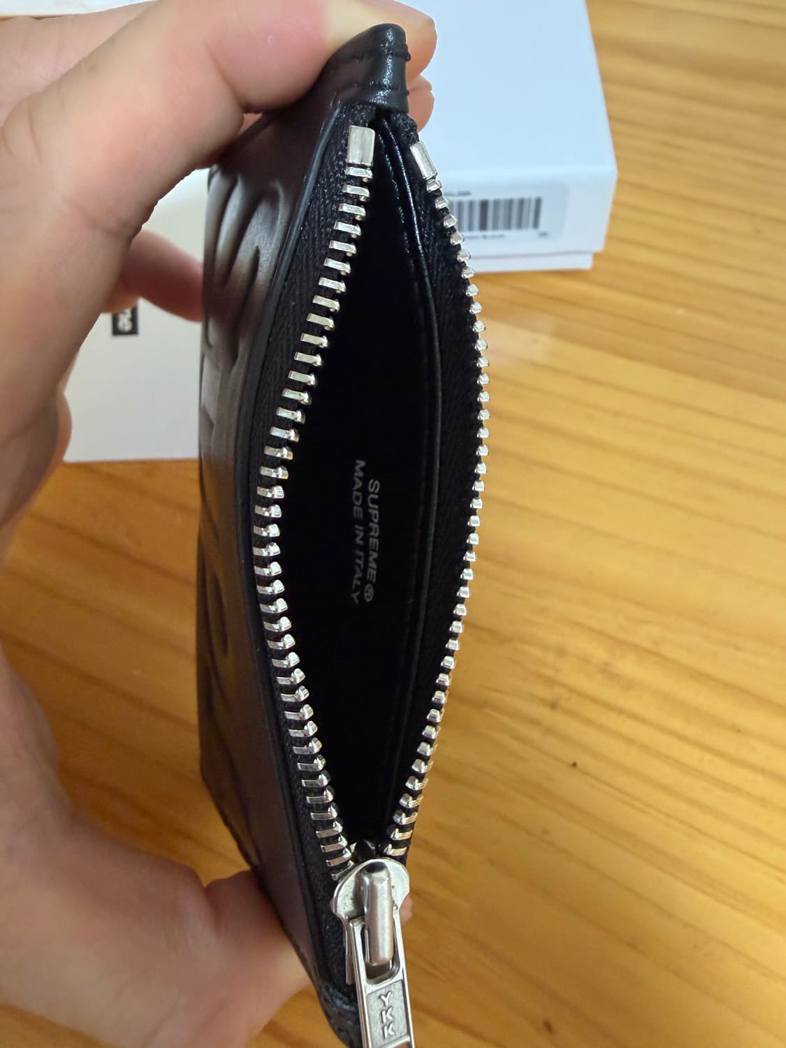 25ss 슈프림 카드지갑 레더 블랙 상품이미지5