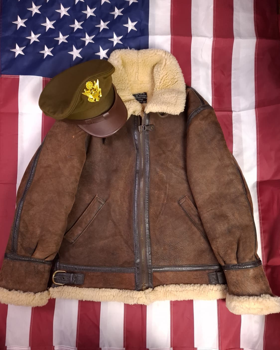 90's 미공군 B-3 TYPE 리얼레더 항공폭격기 무스탕 상품이미지1