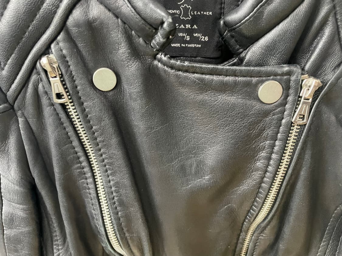 ZARA 자라 양가죽 재킷 블랙 S(44~)사이즈 가죽자켓 상품이미지5
