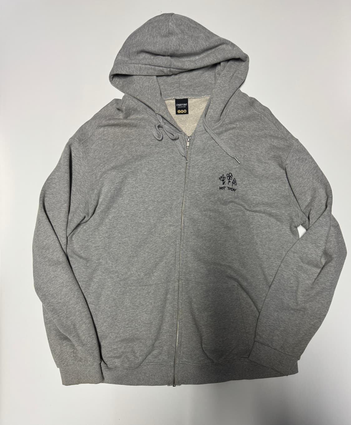 꼼파뇨 Not today 뒷 프린팅 오버핏 후드집업 XL ~ 2XL 상품이미지2