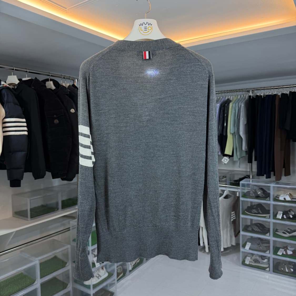 [리오브] 톰브라운 사선 완장 메리노 울 가디건 상품이미지2