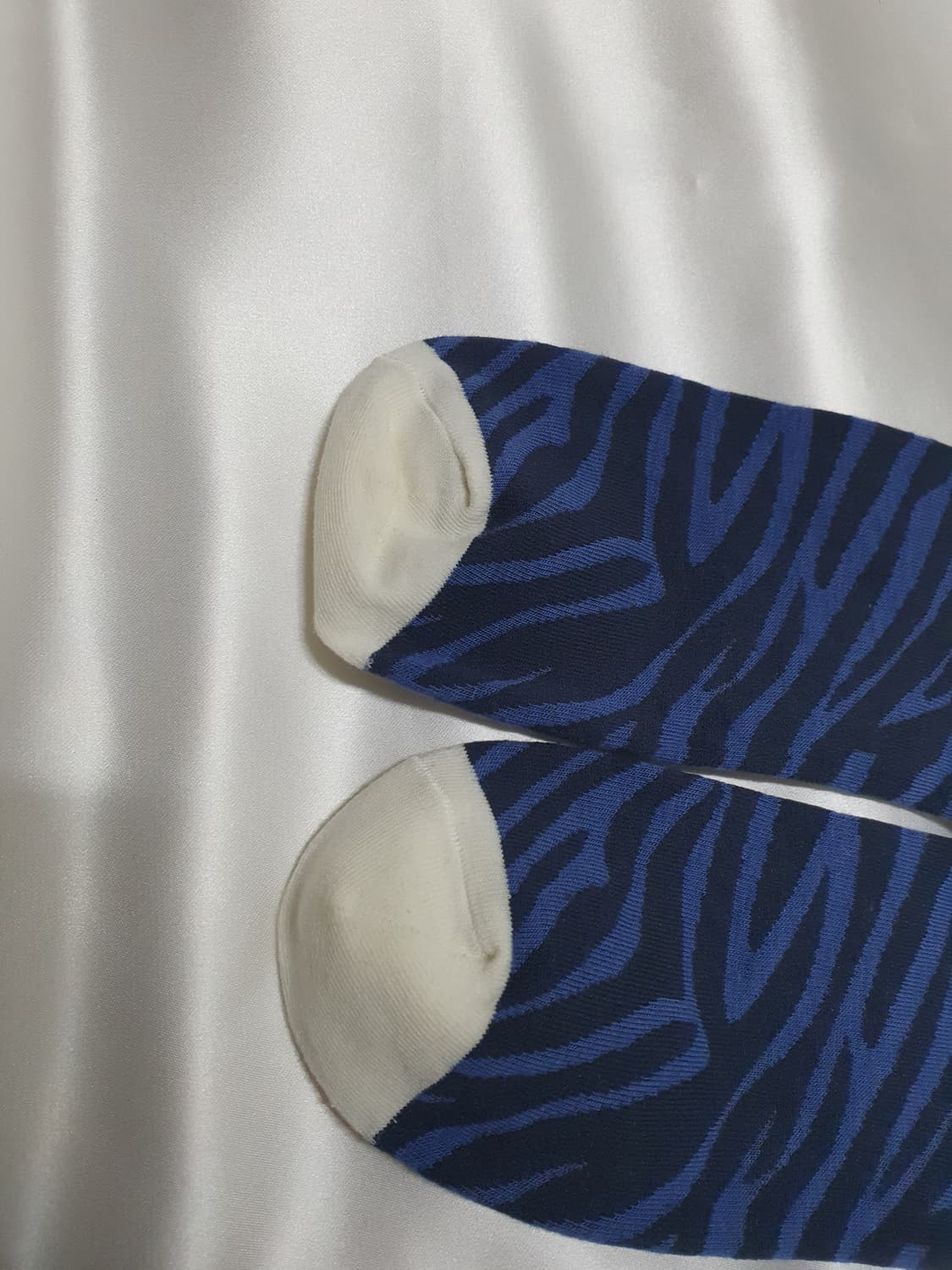 블루 네이비 지브라 얼룩말 브레인 데드 로고헤드 드레스 삭스 양말 상품이미지2