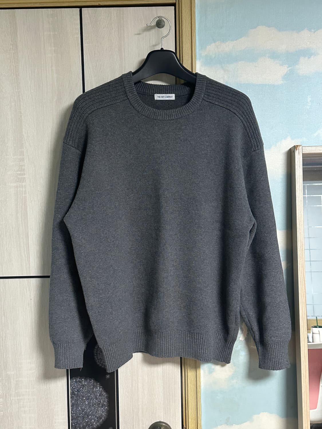 (XL) 더니트컴퍼니X스토커즈 앨보우패치 니트 그레이 상품이미지2