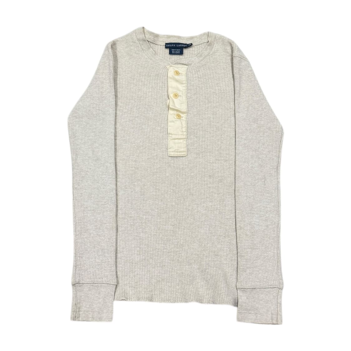 폴로 랄프로렌 우먼 딱붙핏 헨리넥 Y2K 와플 긴팔티 S 상품이미지1