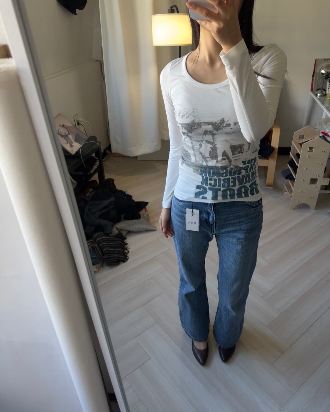 [HEAVEN AND EARTH] cotton U neck long sl 상품이미지4