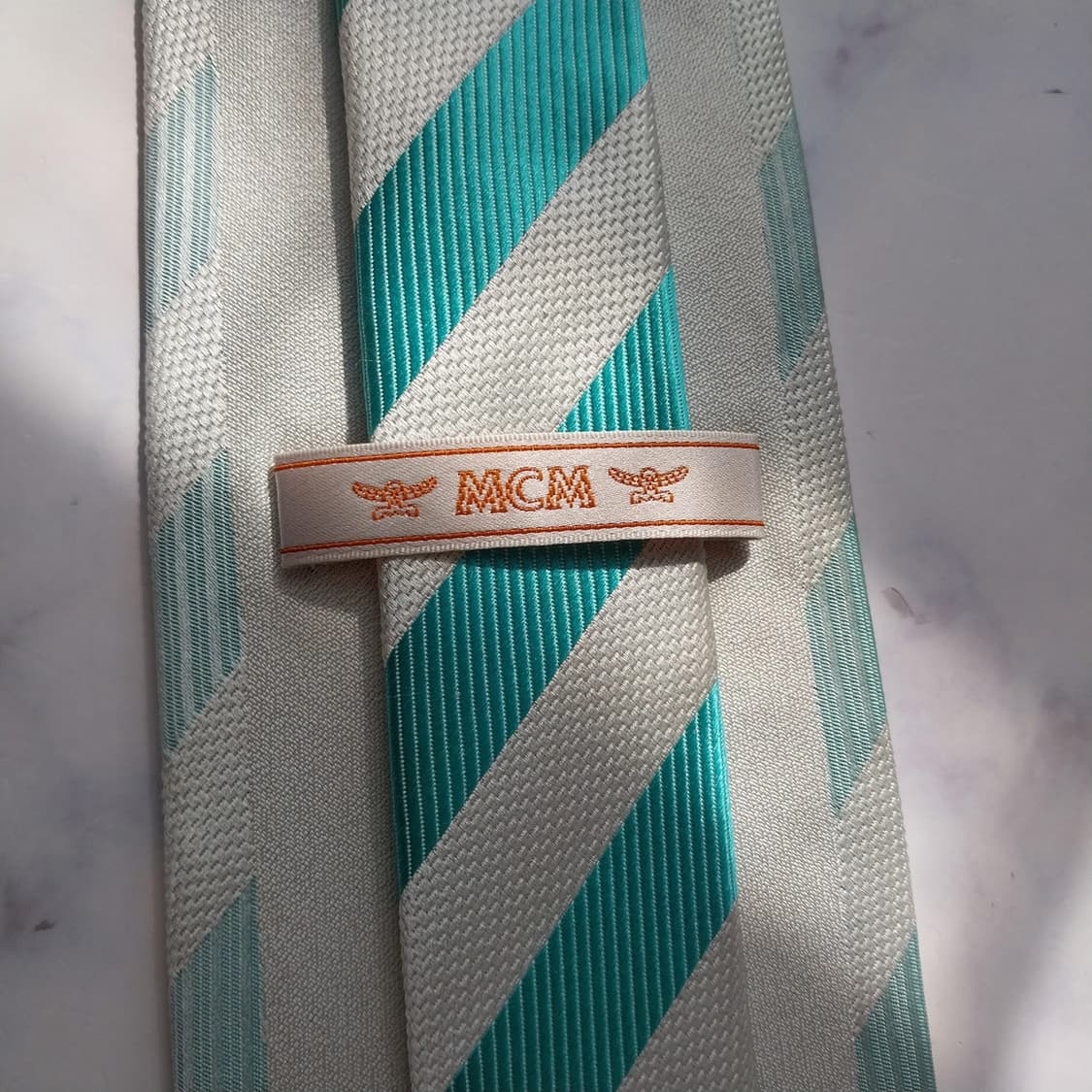 엠씨엠 실크 민트 스트라이프 넥타이 9.3cm A+등급 K2217 상품이미지9