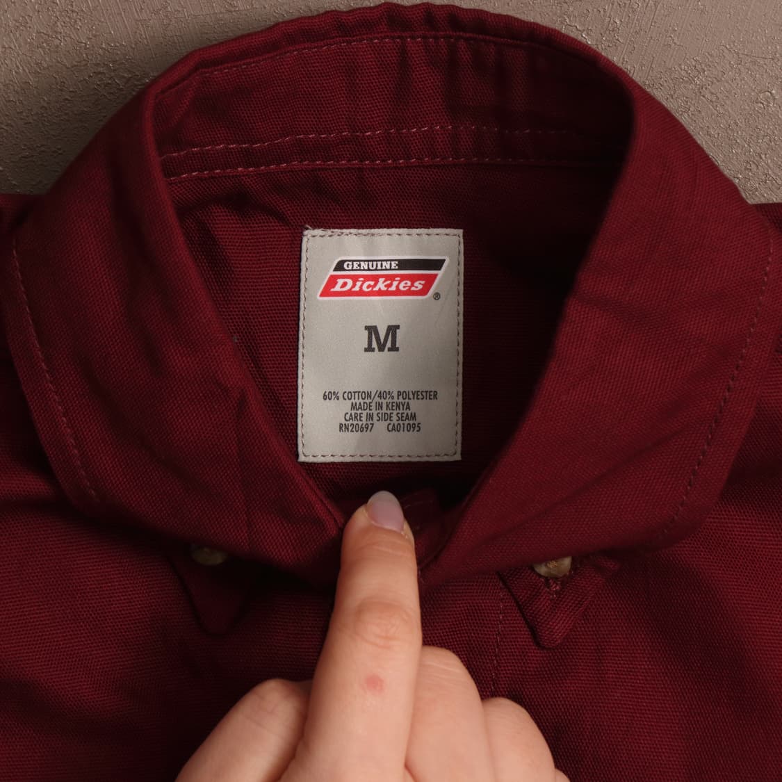 디키즈 워크셔츠 버건디 A1588 상품이미지3