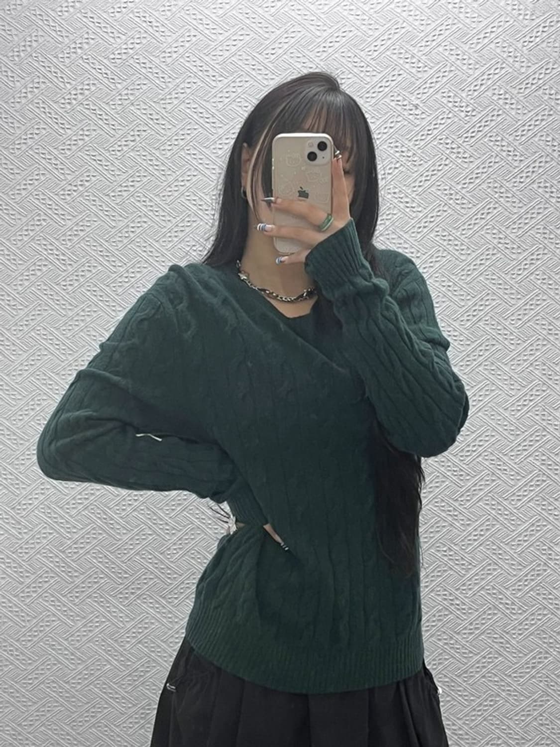 폴로 랄프로렌 빈티지 홀리데이 딥그린 꽈배기 니트 M C07817 상품이미지1