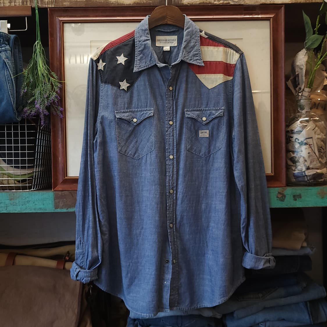 폴로 데님앤서플라이 성조기 샴브레이 워크셔츠 L 상품이미지2