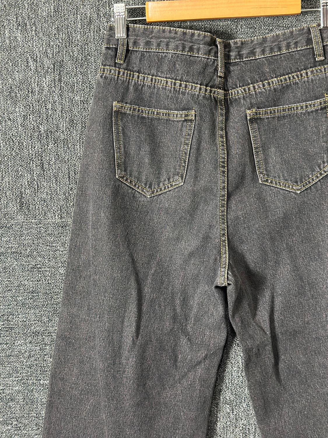S-BIN JEANS 흑청 와이드 데님 팬츠 M 상품이미지4