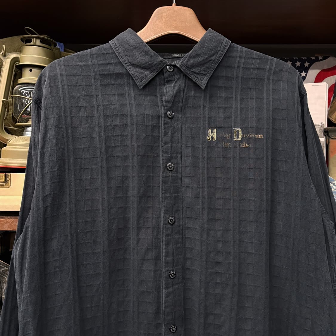 00s 할리데이비슨 헤리티지 엔틱 프린트 멀티 리플스탑 코튼셔츠 N279 상품이미지3