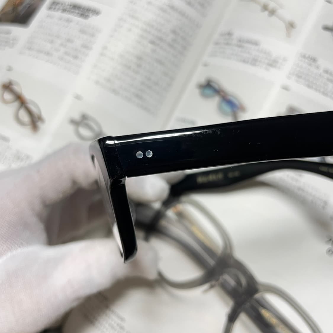 銘品晴夫作 하루오사쿠 셀룰로이드 일본 장인 뿔테 검정 안경 상품이미지4