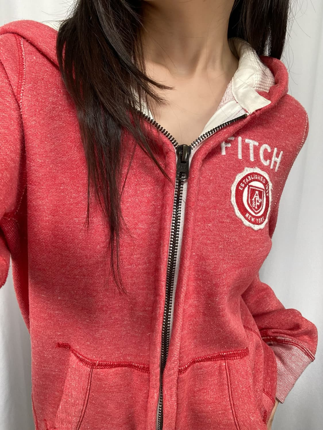 아베크롬비 레드 후드집업 상품이미지1