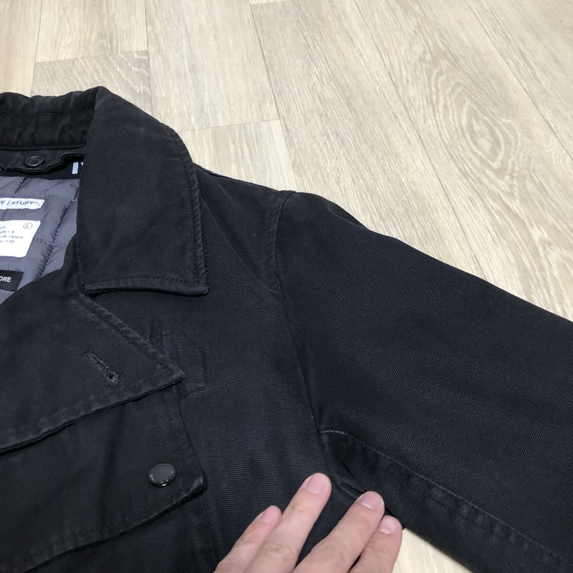 (L) 디스이즈네버댓 <NAVY / STUDY> MC 파카 코트 블랙 상품이미지5
