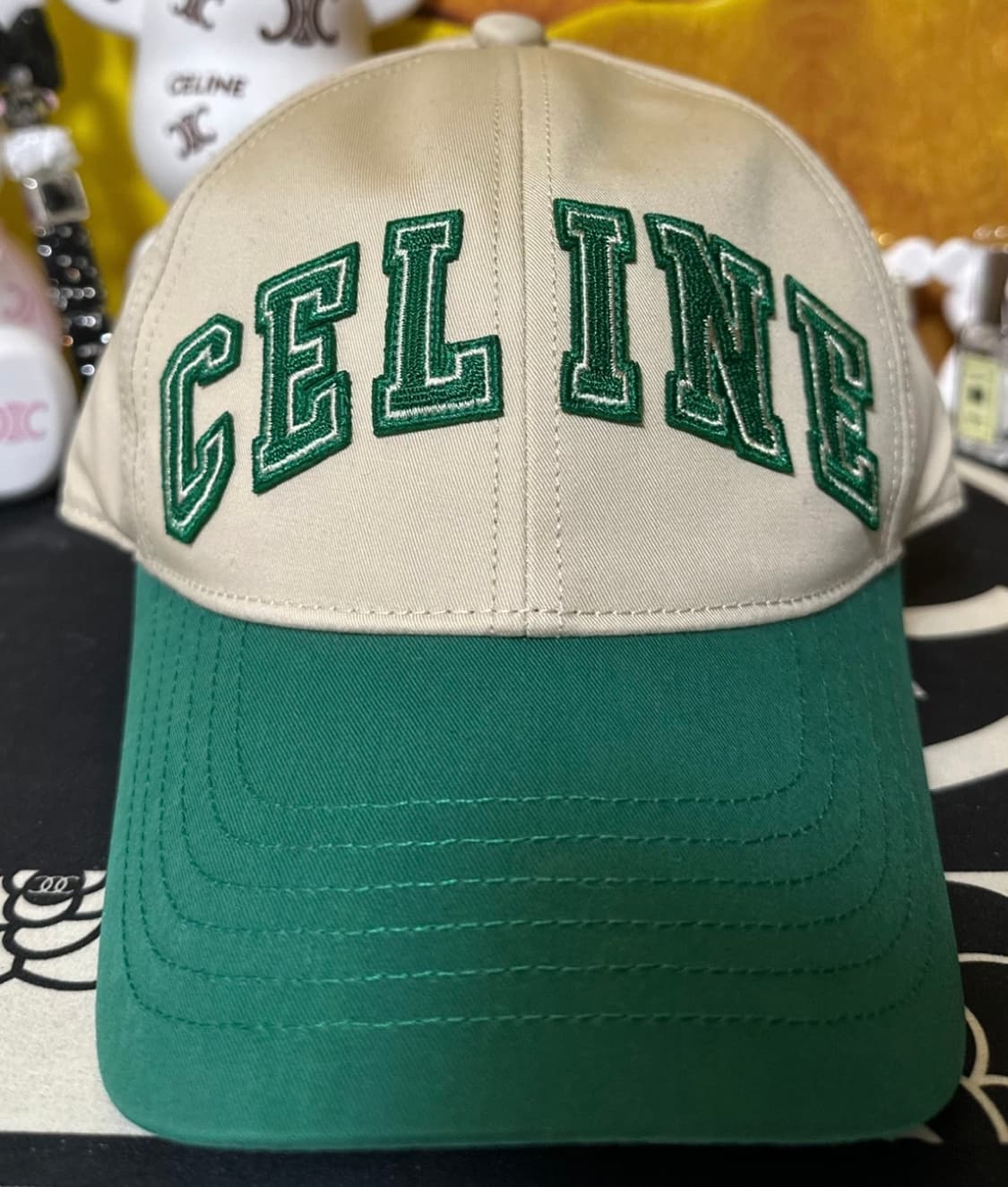 셀린느 볼캡 모자 그린 & 베이지 남여공용정품 상품이미지2