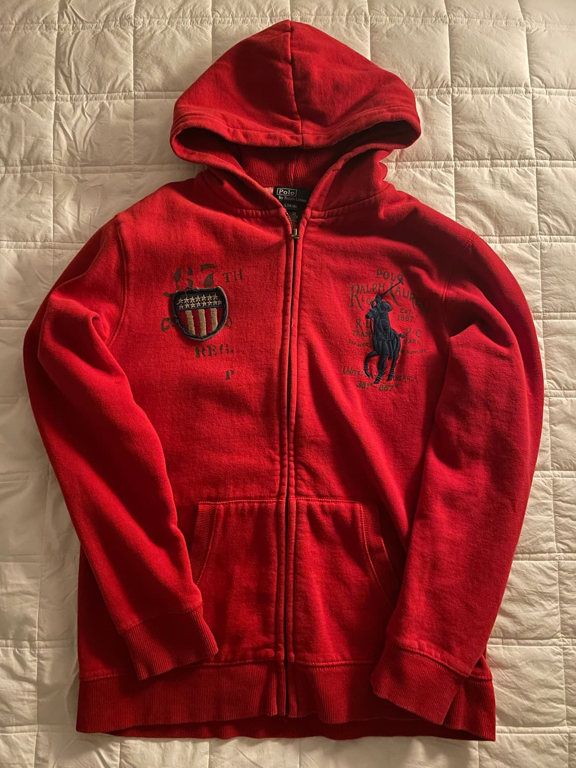 폴로 랄프로렌 성조기 빅포니 후드집업 상품이미지1