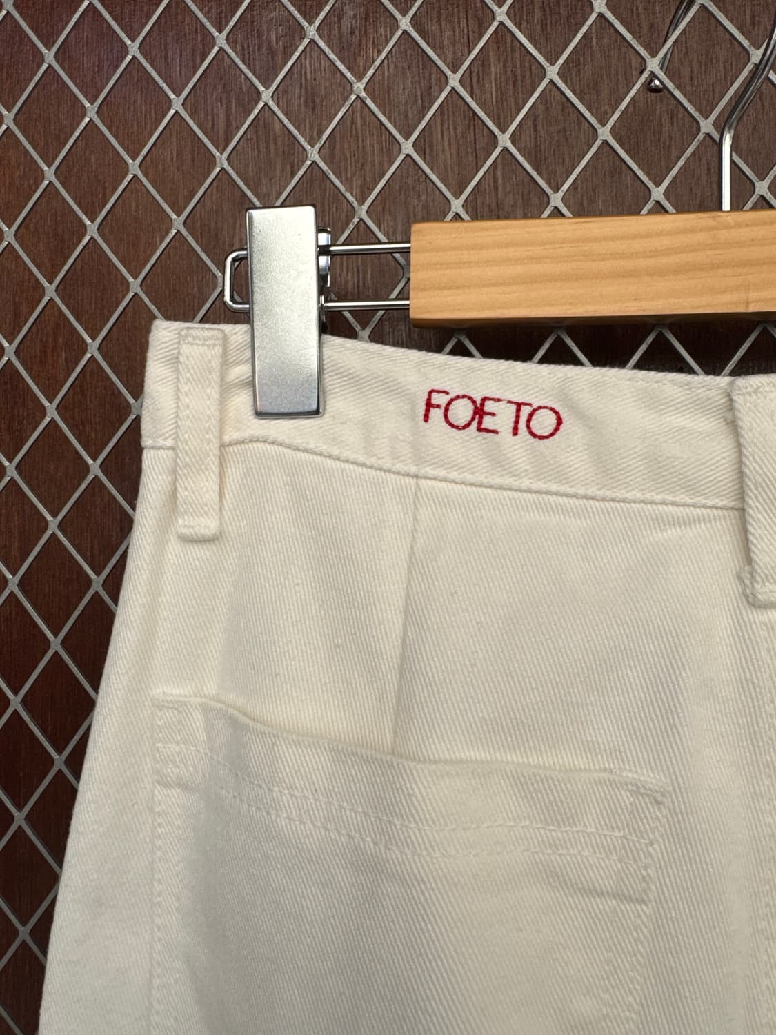 FOETO 포에토 화이트 로고 와이드 코튼 카고 팬츠 M 상품이미지5