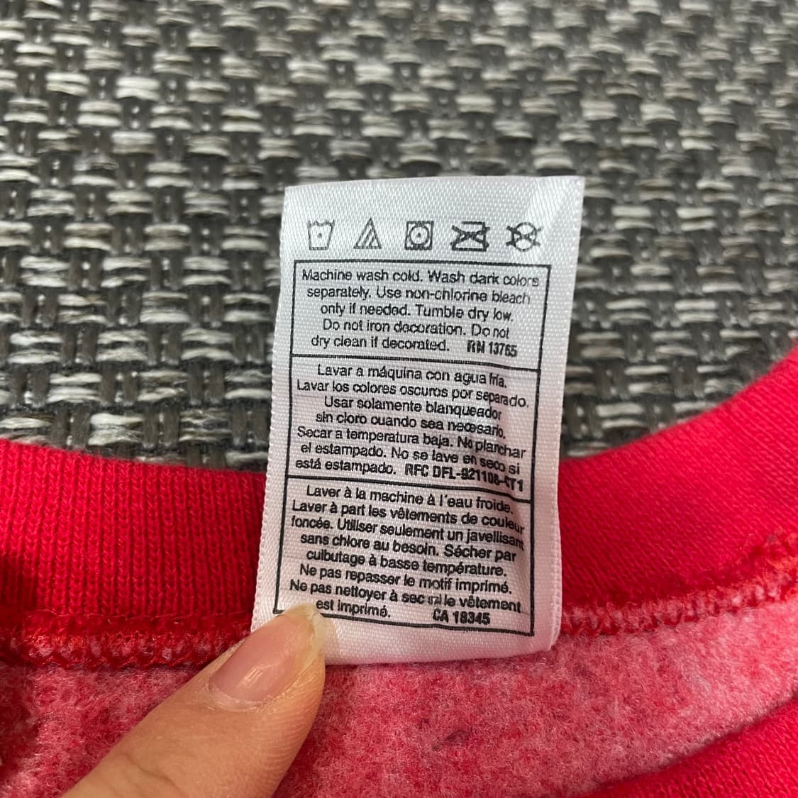 프룻오브더룸 레드 프린팅 기모 맨투맨 S 상품이미지5