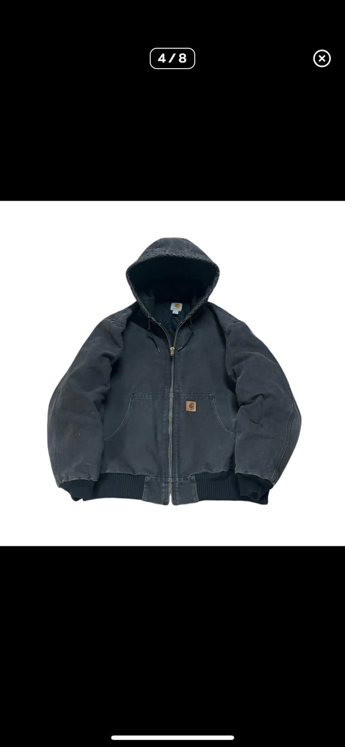 칼하트 덕 액티브 j130 샌드스톤 블랙 L 상품이미지2