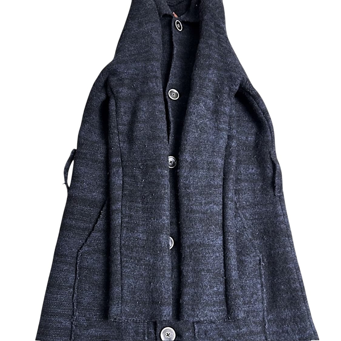 캐피탈 레이디스 가공 울 코트 블랙x네이비 상품이미지6