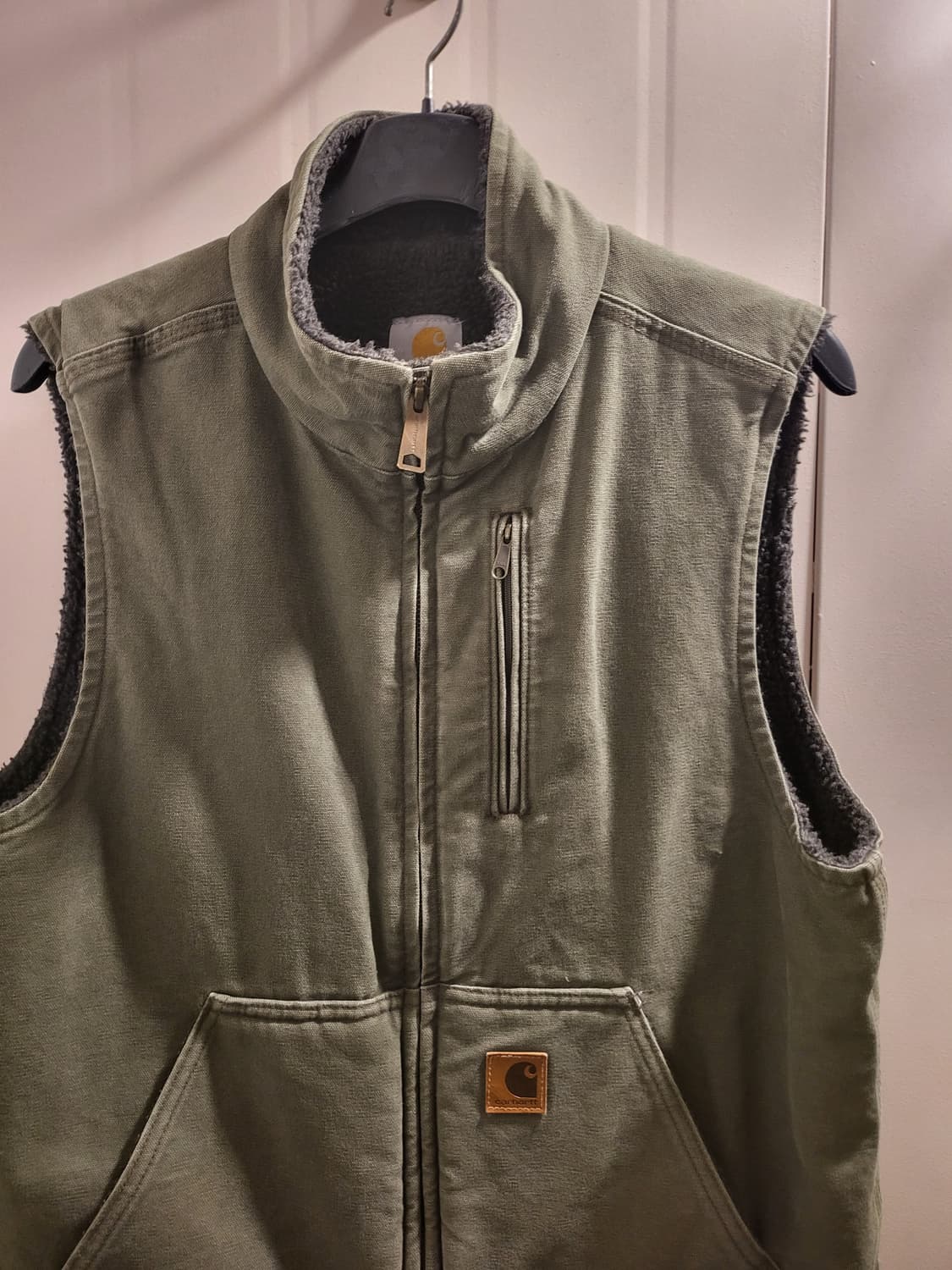 칼하트  카키색 양털 조끼베스트 상품이미지3