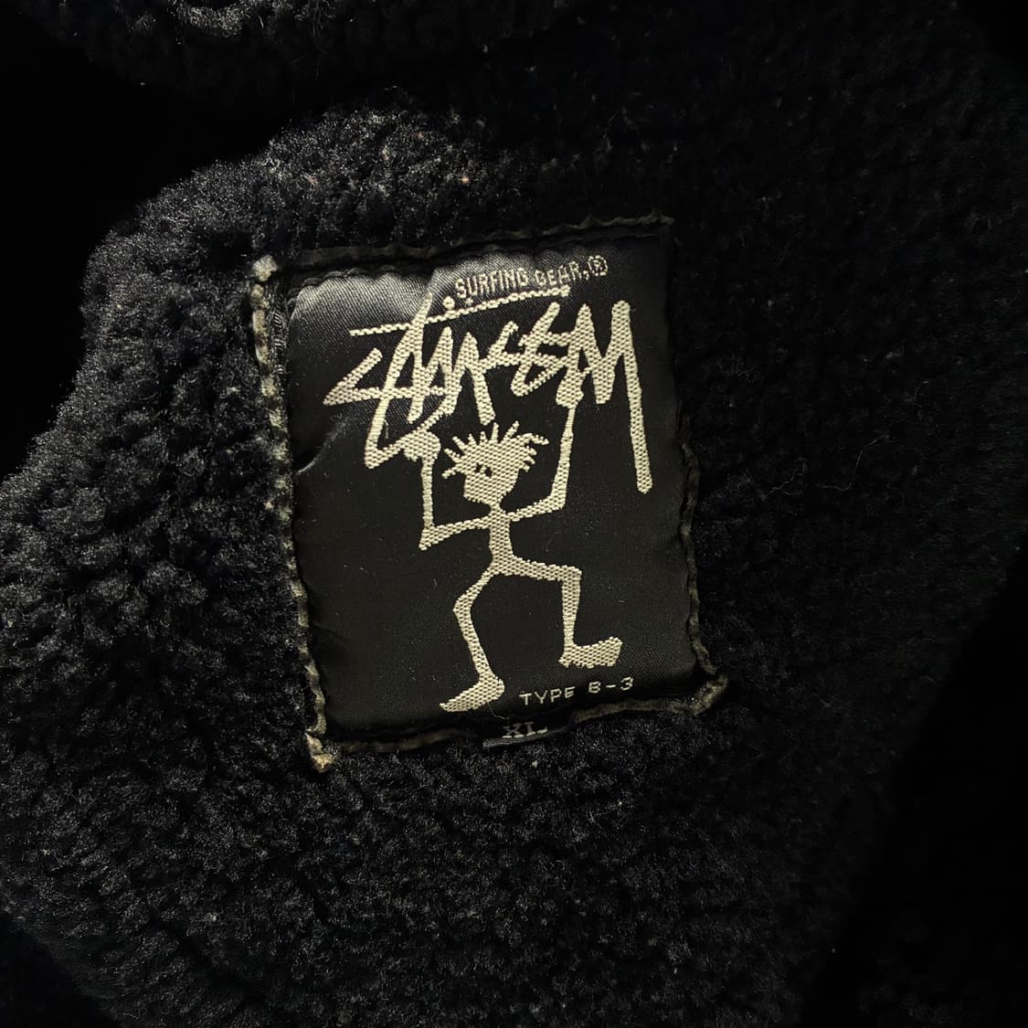 Stussy 스투시 블랙 B-3 램스킨 래더 무스탕 자켓 상품이미지6