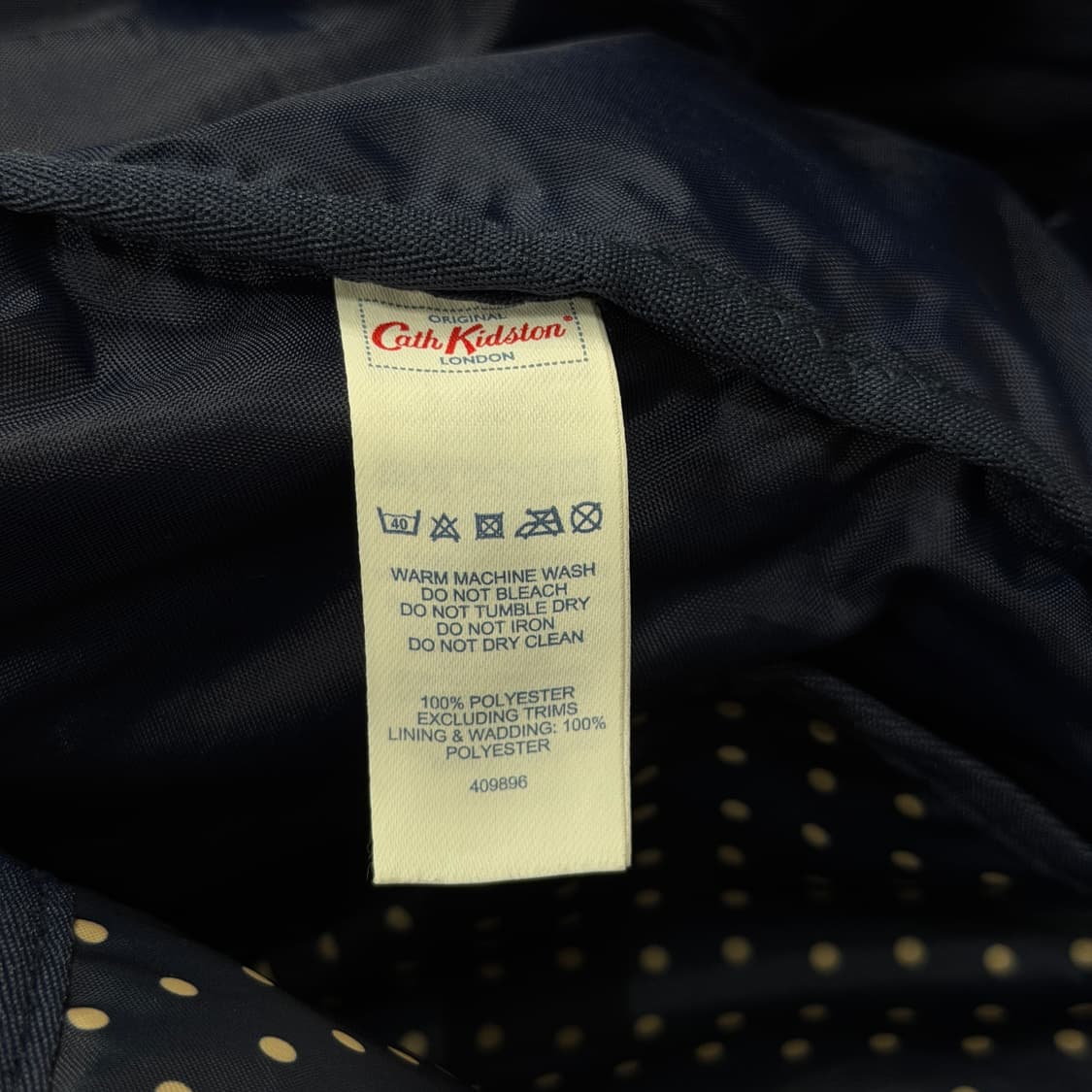 캐스키드슨 빈티지 모리걸 도트 땡땡이 패턴 백팩 가방 네이비 상품이미지5