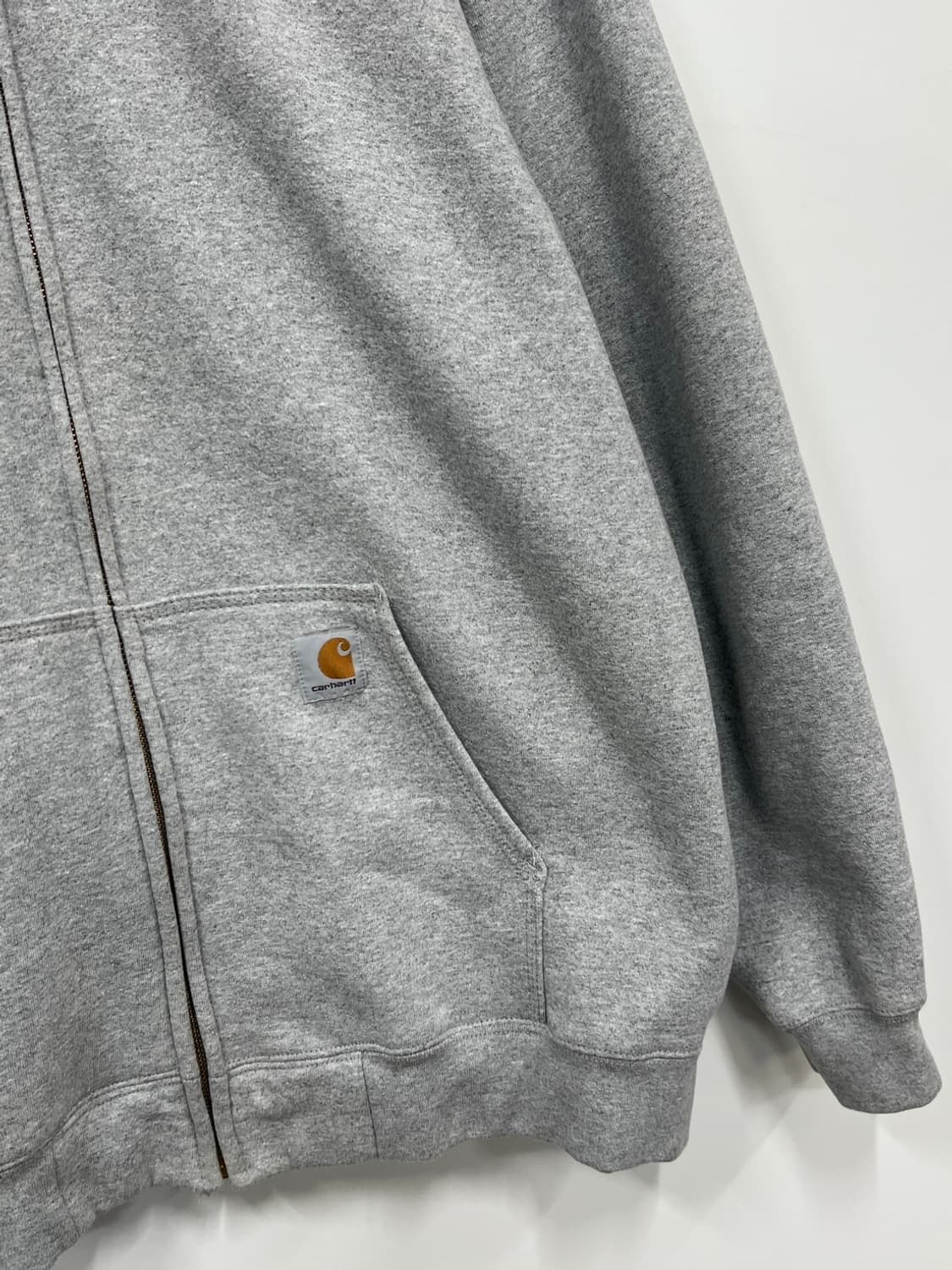 칼하트 오리지널핏 기모 그레이 풀 후드집업  상품이미지3