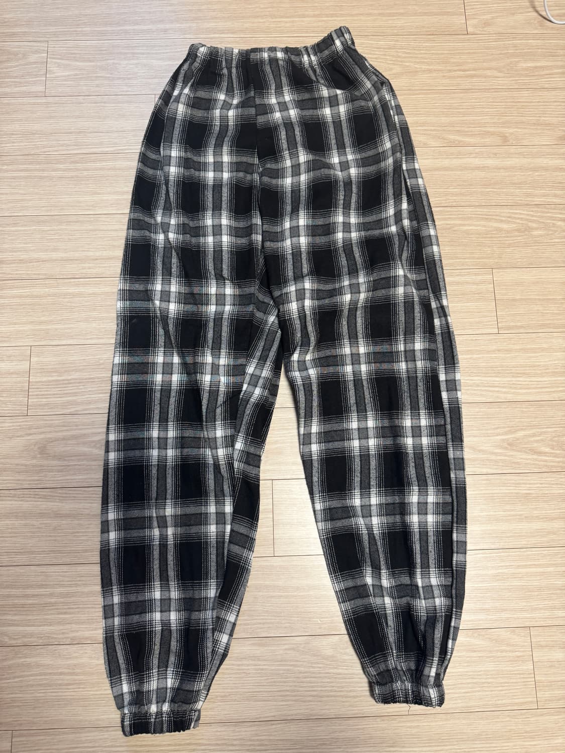 여성 파자마 스타일 체크 바지 팬츠 S 상품이미지1