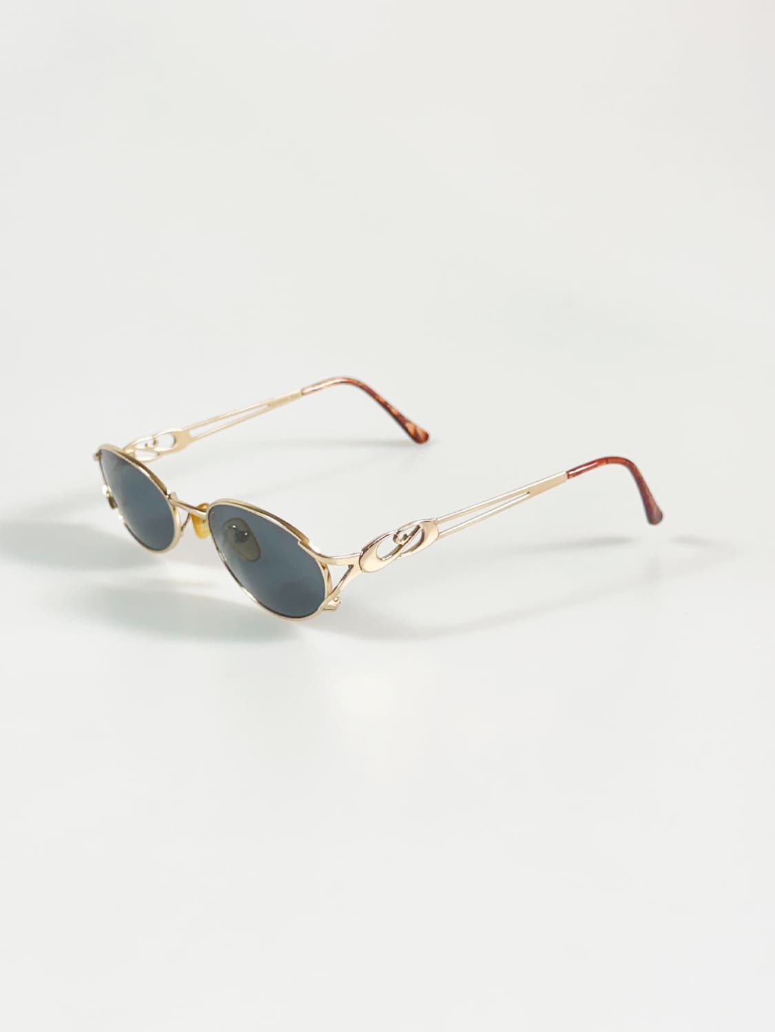 골드 슬림 오벌 메탈 프레임 빈티지 선글라스 상품이미지3