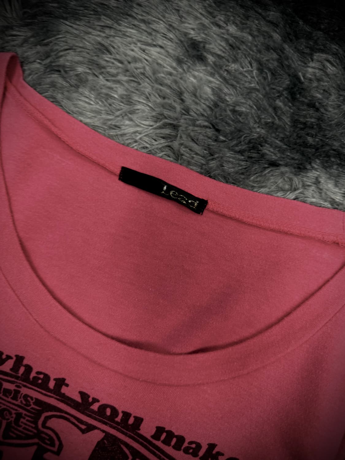 핑크 y2k 퍼프숄더 크롭 레터링 긴팔 상품이미지6