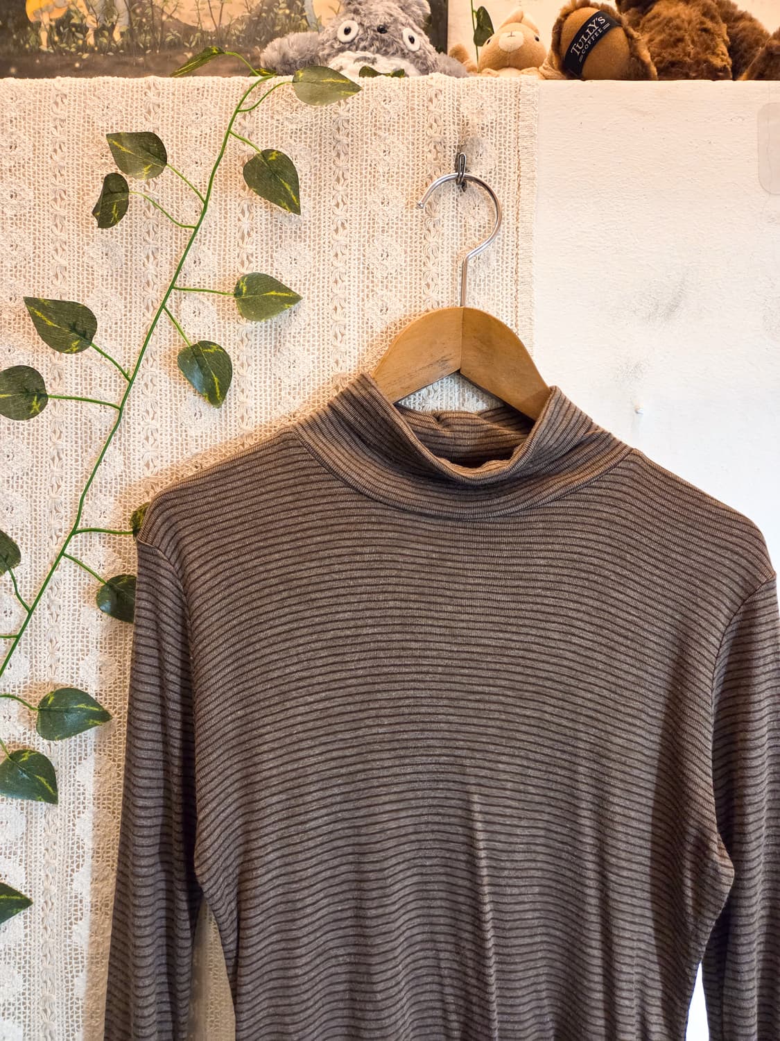 코코아 스트라이프 목폴라 슬리브 상품이미지2