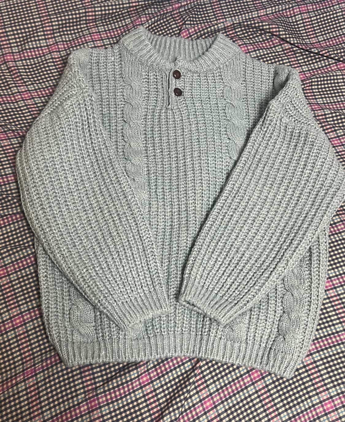 헨리넥 케이블 빈티지 니트 상품이미지1