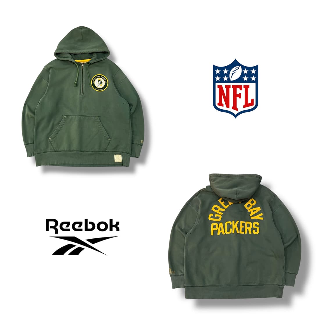  리복 x NFL 그린베이패커스 반집업 후드티 y13765 상품이미지1
