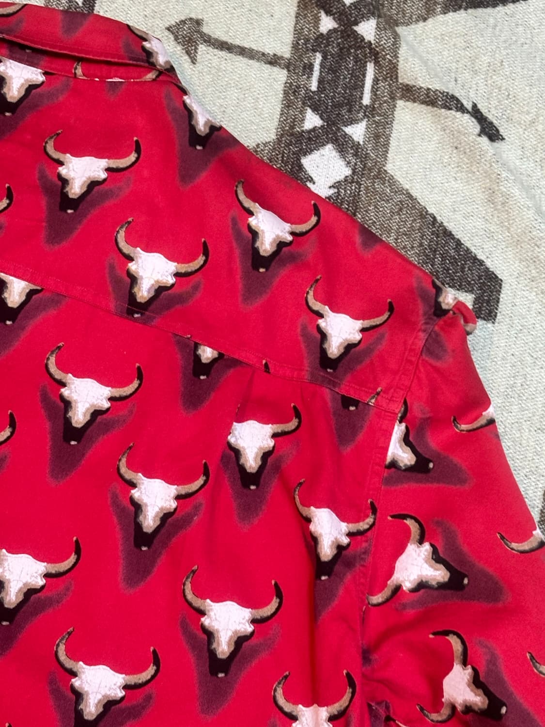 Barn Fly 레드 카우 스컬 웨스턴 셔츠 상품이미지4