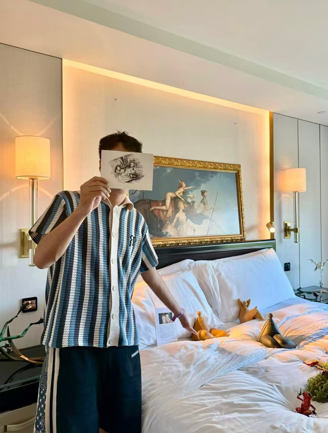 EMPTY REFERENCE 짜임 스트라이프 자수 반팔 셔츠 상품이미지1