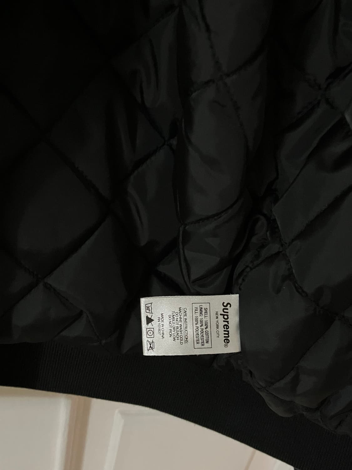 20s/s Supreme 슈프림 트윌 바시티 자켓 블랙 상품이미지3