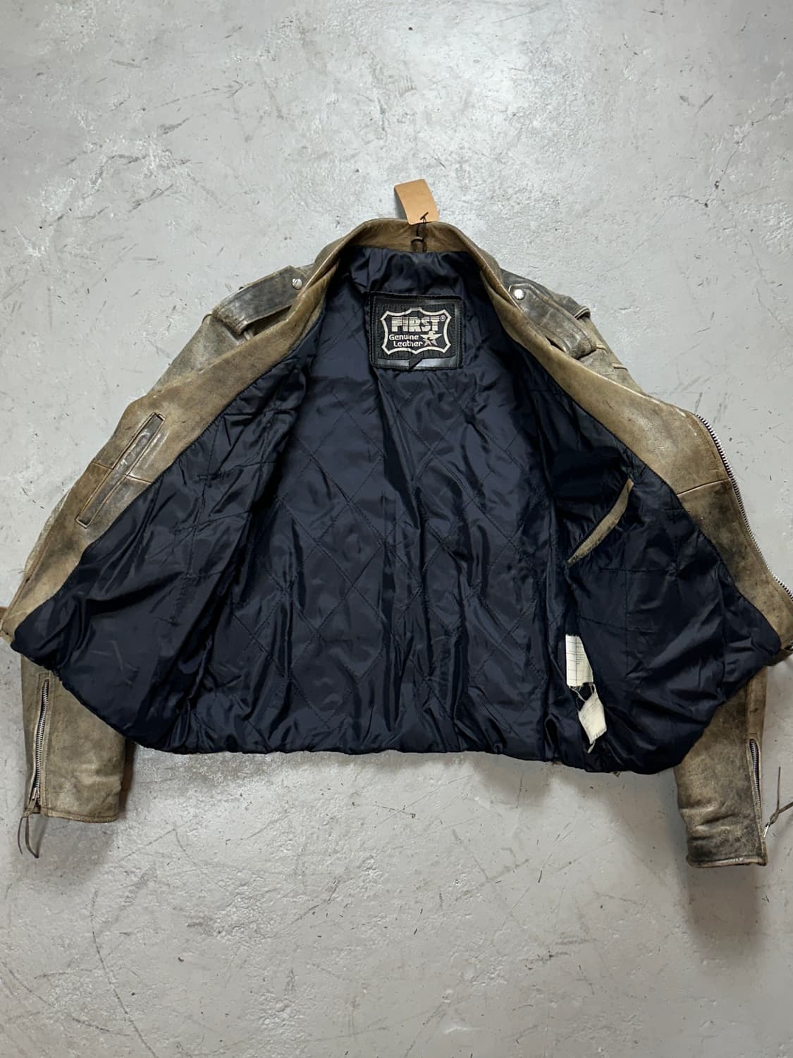 90's 빈티지 하드 에이징 레더 라이더 자켓 빈티지 레더 자켓 상품이미지8