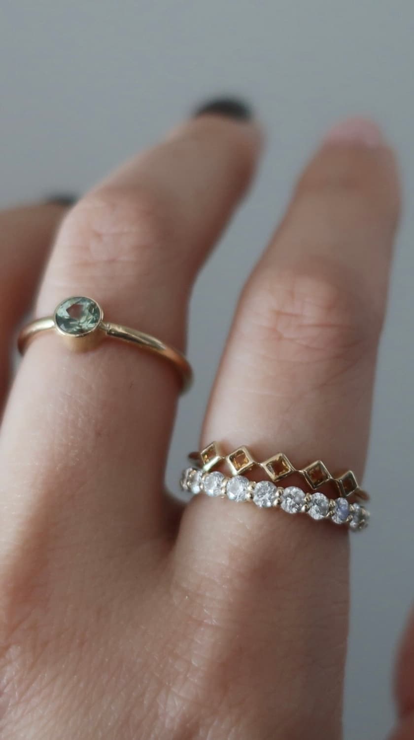 14k 그린사파이어 옐로우골드 반지 상품이미지5