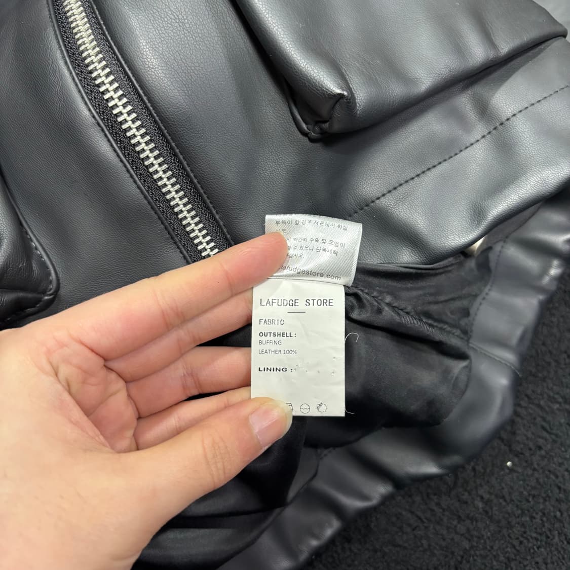 L 라퍼지스토어 블랙 투웨이 레더자켓 상품이미지5