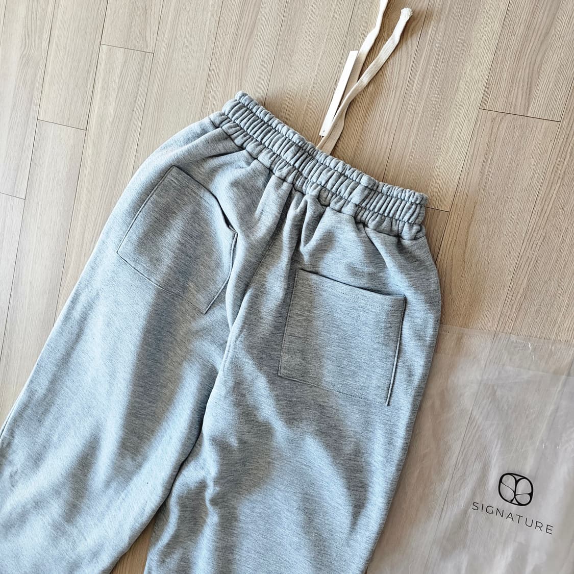 L 새제품) 시그니처 더블니 기모 바지 스웨트팬츠 멜란지그레이 남성 34 상품이미지6