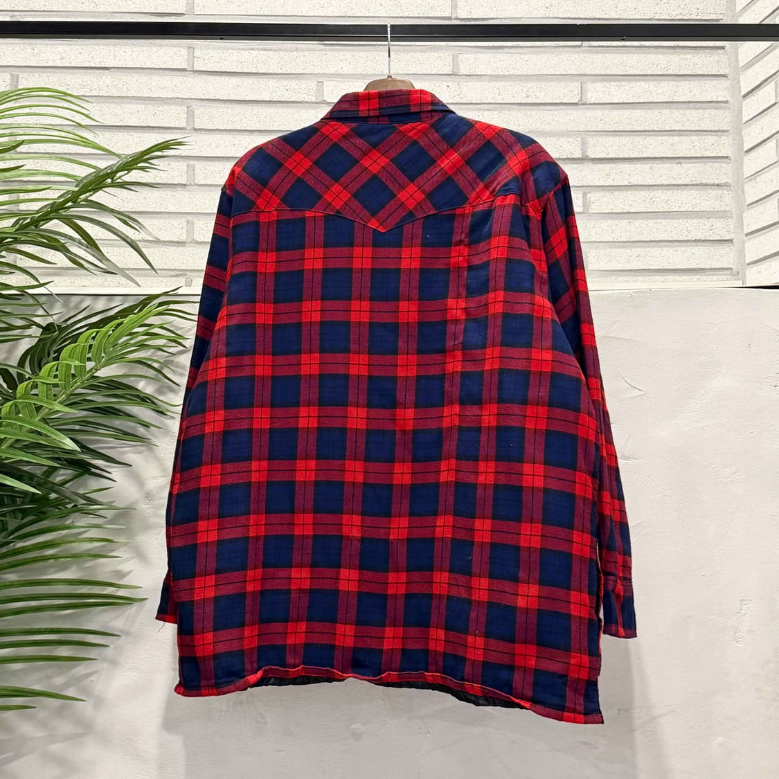 Wrangler 랭글러 버팔로 타탄체크 셔츠자켓 퀼팅안감 디테일 레드 상품이미지3
