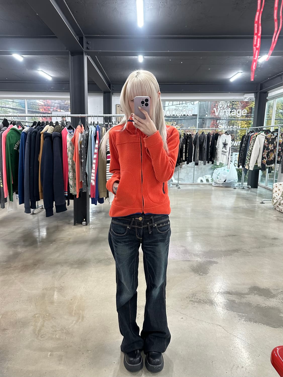 히스테릭글래머 백로고 플리스 집업 상품이미지2