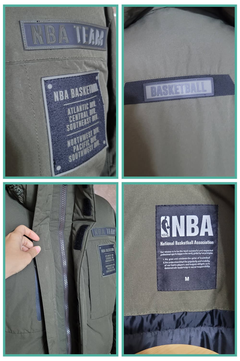 👔남성95사이즈👔NBA TEAM 카키 패딩 상품이미지5