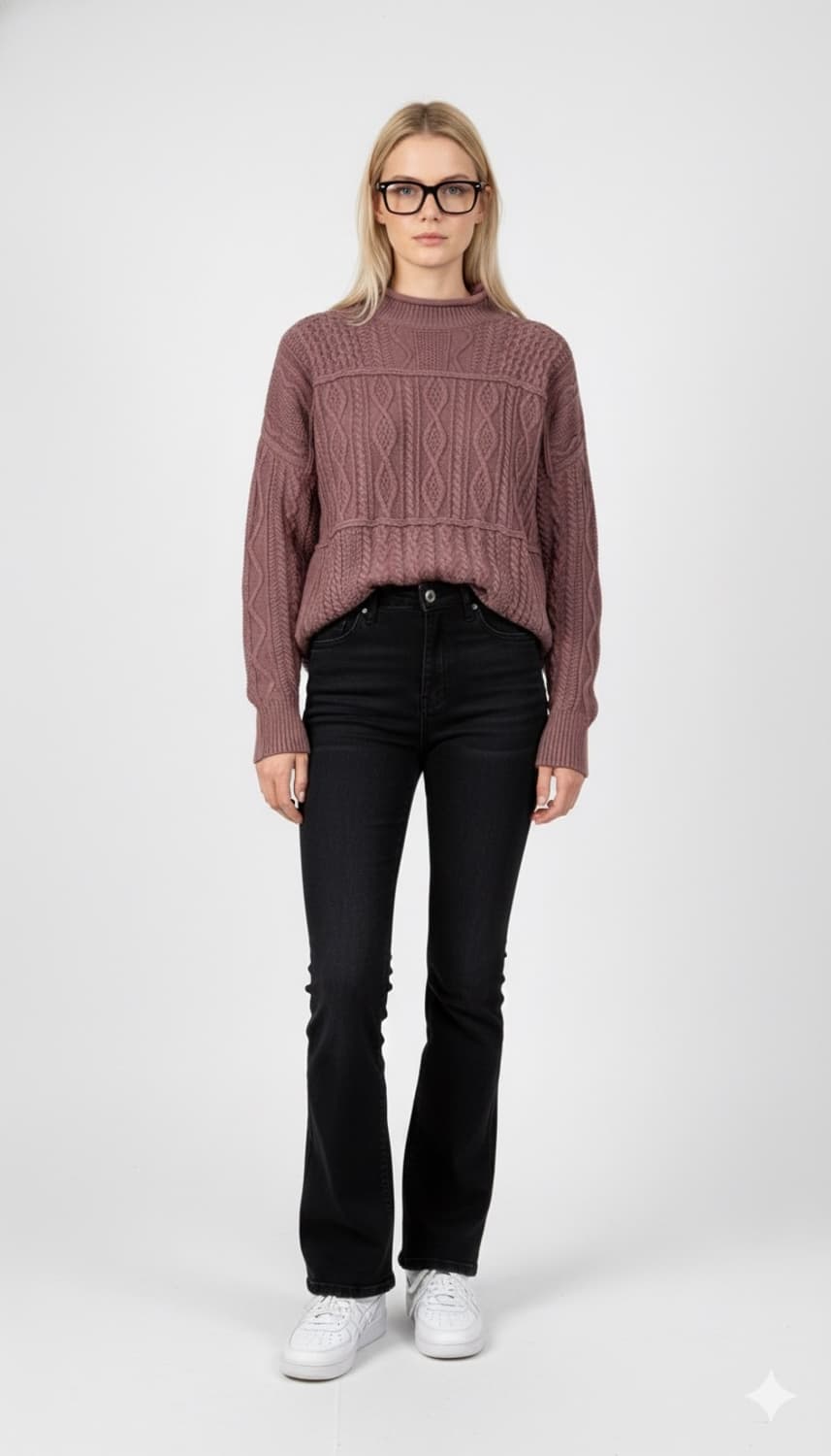 케이블 여성 루즈 니트 상품이미지8