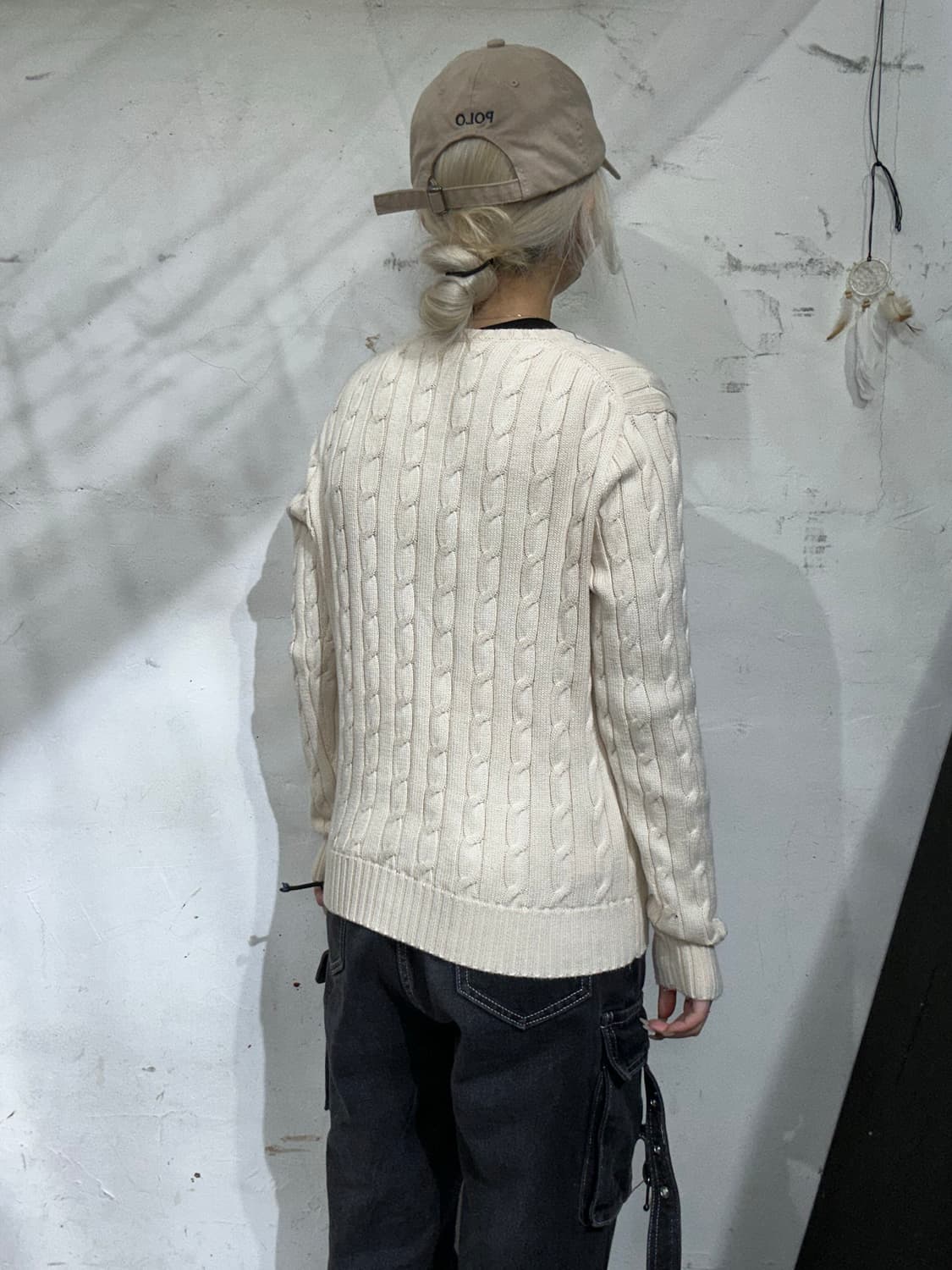 폴로 신형 아이보리 꽈배기 니트 M 상품이미지3