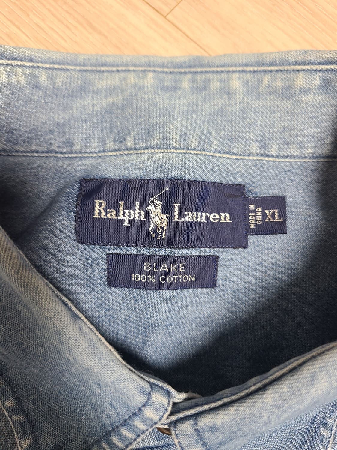 랄프로렌 빈티지 블레이크핏 연청 데님셔츠 XL 빅사이즈  상품이미지2